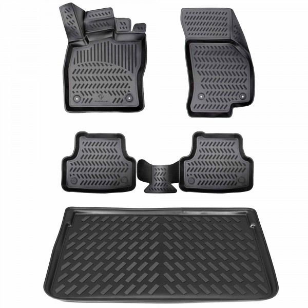 ELMASLINE 3D Gummimatten & Kofferraumwanne Set für AUDI A6 (C7) 2011-2018 Limousine